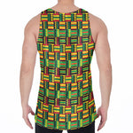 West African Kente Tribal Pattern Print Men's Velvet Tank Top