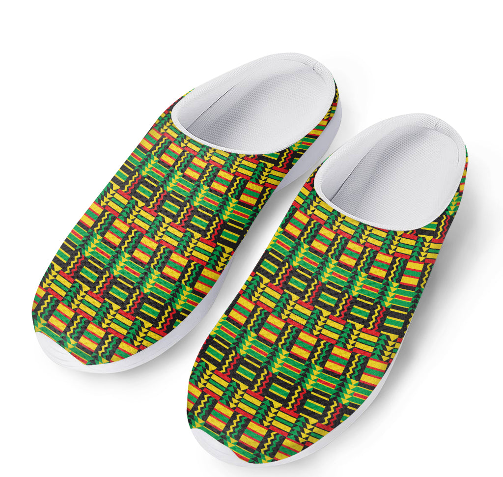 West African Kente Tribal Pattern Print Mesh Casual Shoes