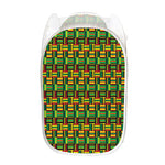 West African Kente Tribal Pattern Print Mesh Laundry Hamper