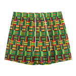 West African Kente Tribal Pattern Print Mesh Shorts