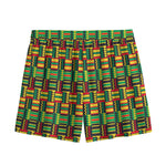 West African Kente Tribal Pattern Print Mesh Shorts