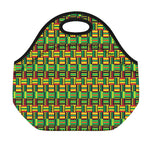 West African Kente Tribal Pattern Print Neoprene Lunch Bag
