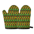 West African Kente Tribal Pattern Print Oven Mitts