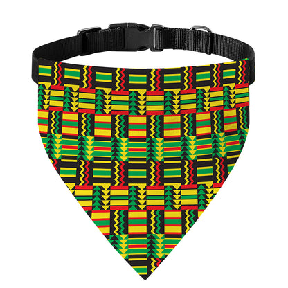 West African Kente Tribal Pattern Print Over The Collar Dog Bandana