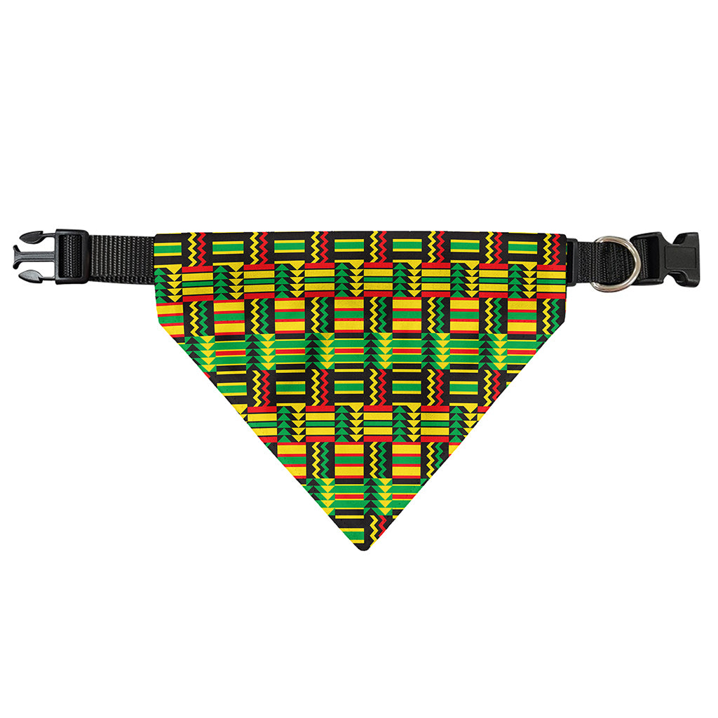 West African Kente Tribal Pattern Print Over The Collar Dog Bandana