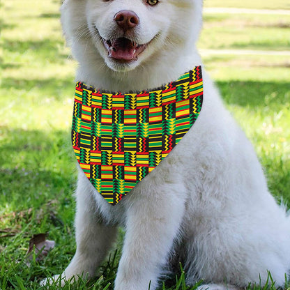 West African Kente Tribal Pattern Print Over The Collar Dog Bandana