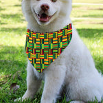 West African Kente Tribal Pattern Print Over The Collar Dog Bandana