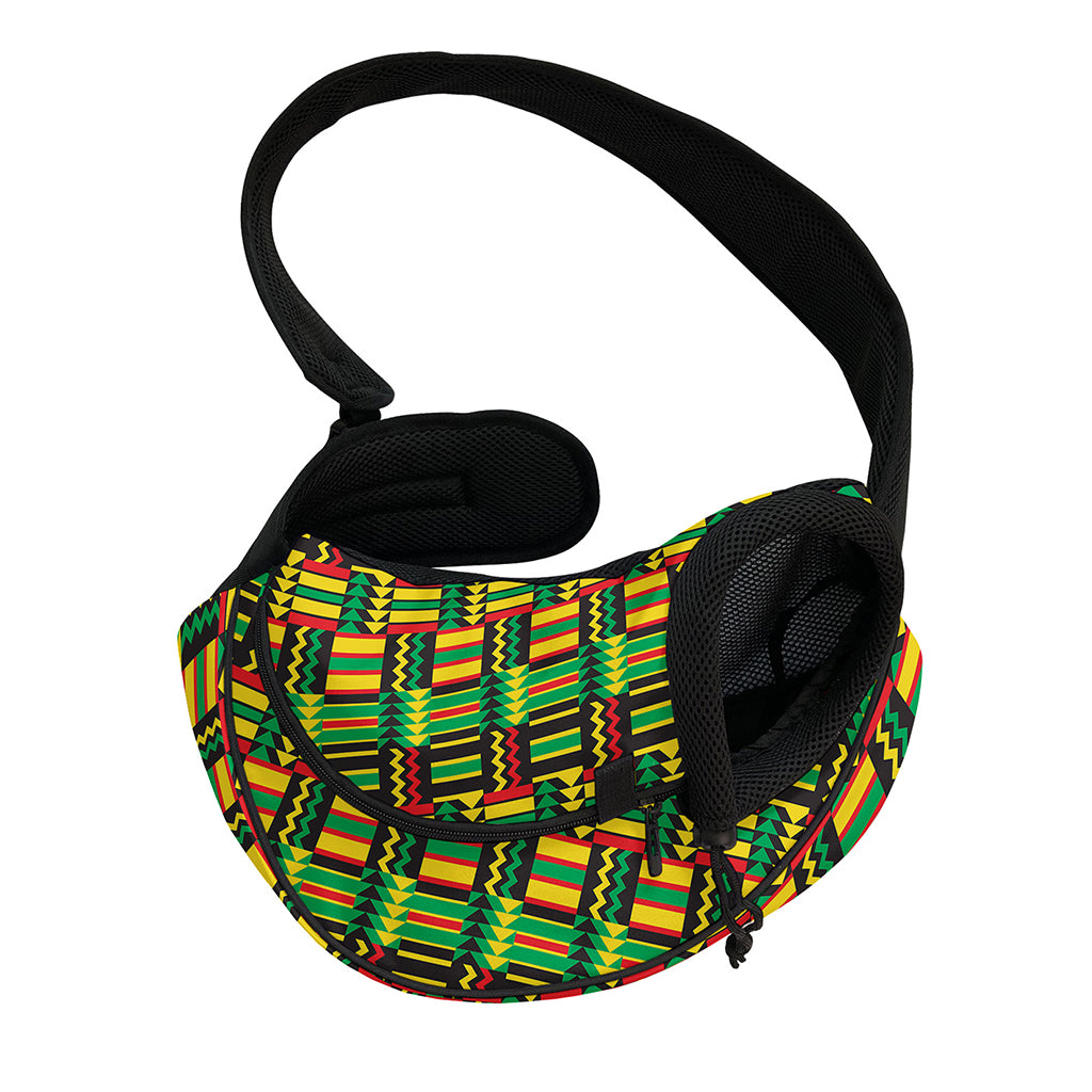 West African Kente Tribal Pattern Print Pet Sling Carrier