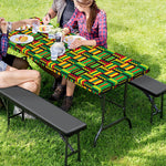West African Kente Tribal Pattern Print Picnic Table Cover