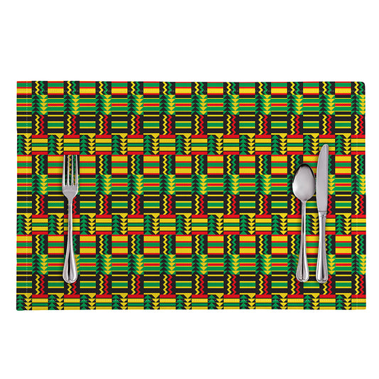 West African Kente Tribal Pattern Print Placemat