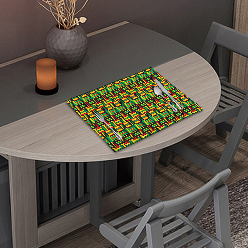 West African Kente Tribal Pattern Print Placemat