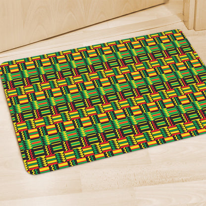West African Kente Tribal Pattern Print Polyester Doormat