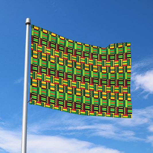 West African Kente Tribal Pattern Print Polyester Flag