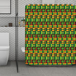 West African Kente Tribal Pattern Print Polyester Shower Curtain