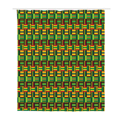 West African Kente Tribal Pattern Print Polyester Shower Curtain