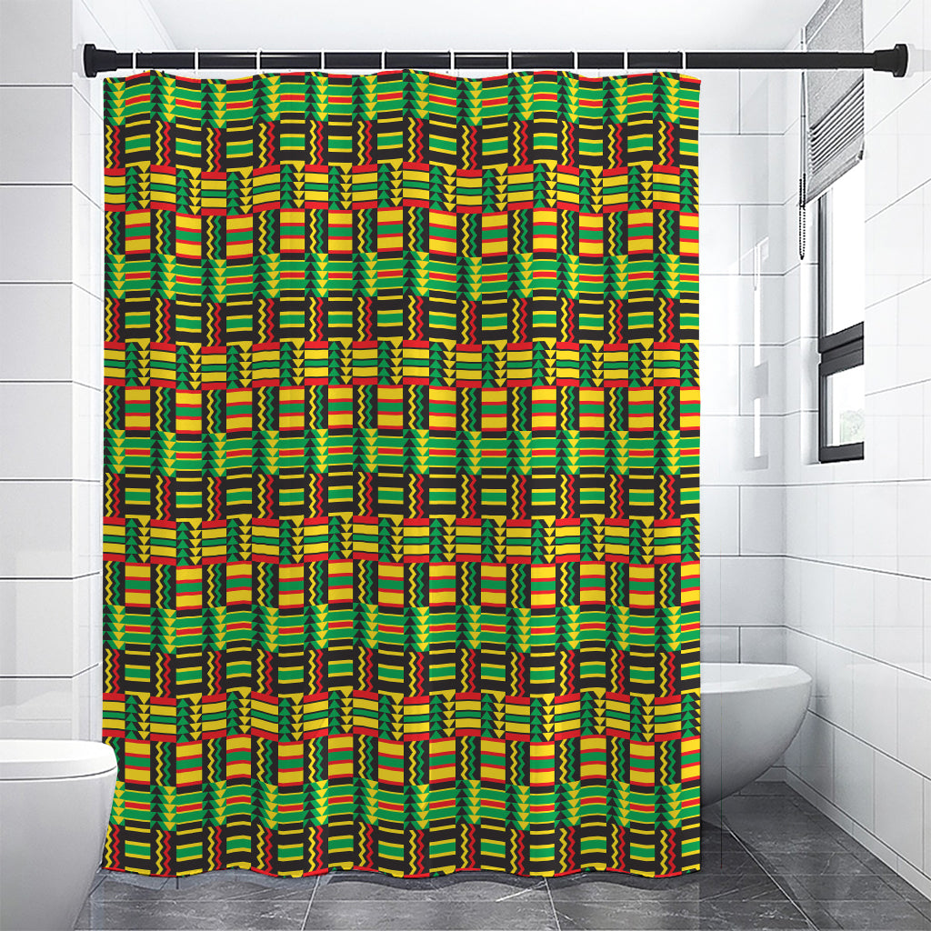 West African Kente Tribal Pattern Print Premium Shower Curtain