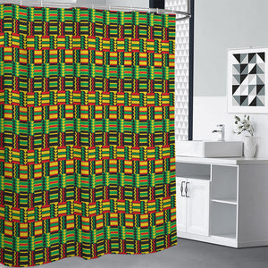 West African Kente Tribal Pattern Print Premium Shower Curtain