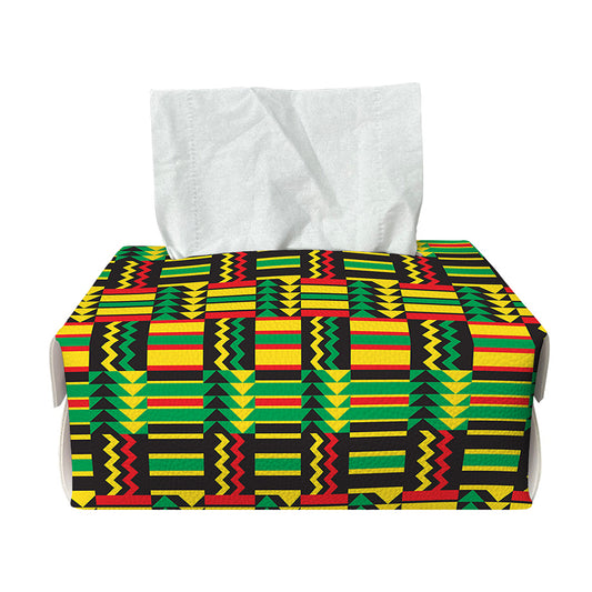 West African Kente Tribal Pattern Print Rectangle Tissue Box Cover