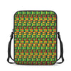 West African Kente Tribal Pattern Print Rectangular Crossbody Bag