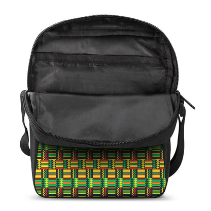 West African Kente Tribal Pattern Print Rectangular Crossbody Bag