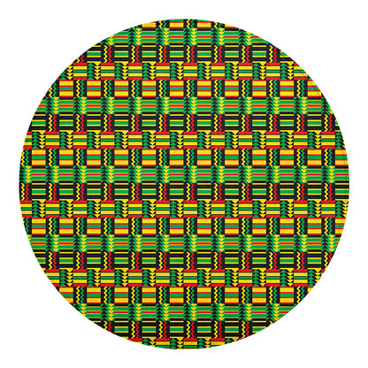 West African Kente Tribal Pattern Print Round Blanket