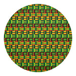 West African Kente Tribal Pattern Print Round Blanket