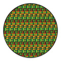 West African Kente Tribal Pattern Print Round Floor Mat