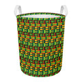 West African Kente Tribal Pattern Print Round Laundry Basket