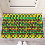 West African Kente Tribal Pattern Print Rubber Doormat