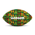 West African Kente Tribal Pattern Print Rugby Ball