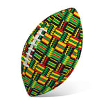 West African Kente Tribal Pattern Print Rugby Ball