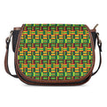 West African Kente Tribal Pattern Print Saddle Bag