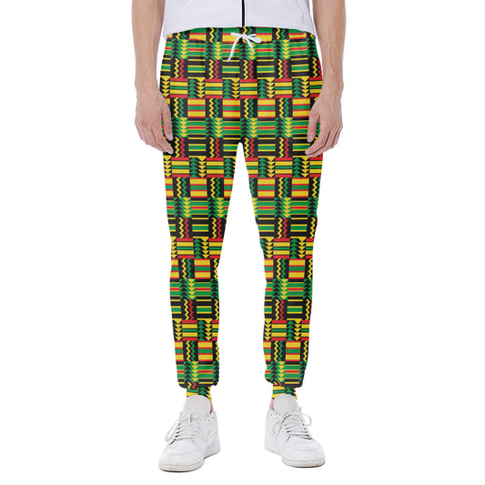 West African Kente Tribal Pattern Print Scuba Joggers
