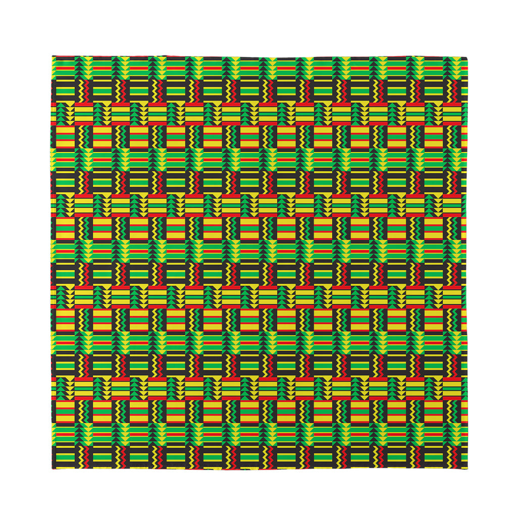West African Kente Tribal Pattern Print Silk Bandana