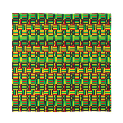 West African Kente Tribal Pattern Print Silk Bandana