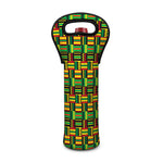 West African Kente Tribal Pattern Print Single Neoprene Wine Tote
