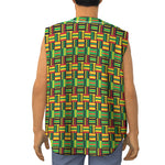 West African Kente Tribal Pattern Print Sleeveless Baseball Jersey