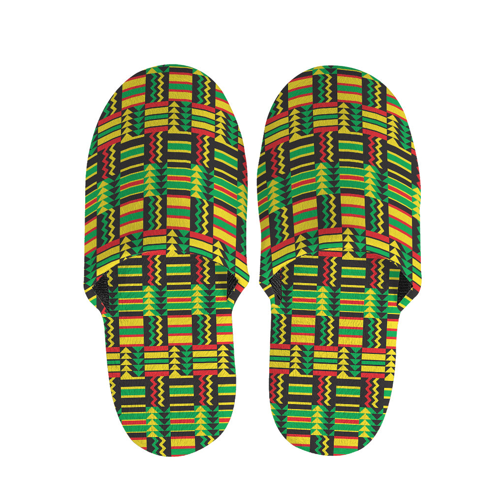 West African Kente Tribal Pattern Print Slippers