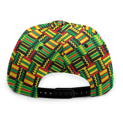 West African Kente Tribal Pattern Print Snapback Cap