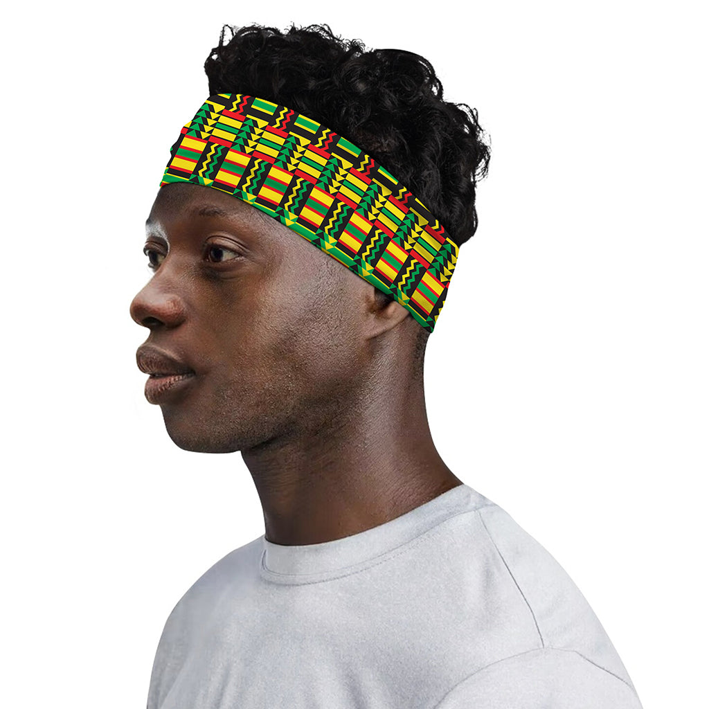 West African Kente Tribal Pattern Print Sports Headband