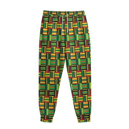 West African Kente Tribal Pattern Print Sweatpants