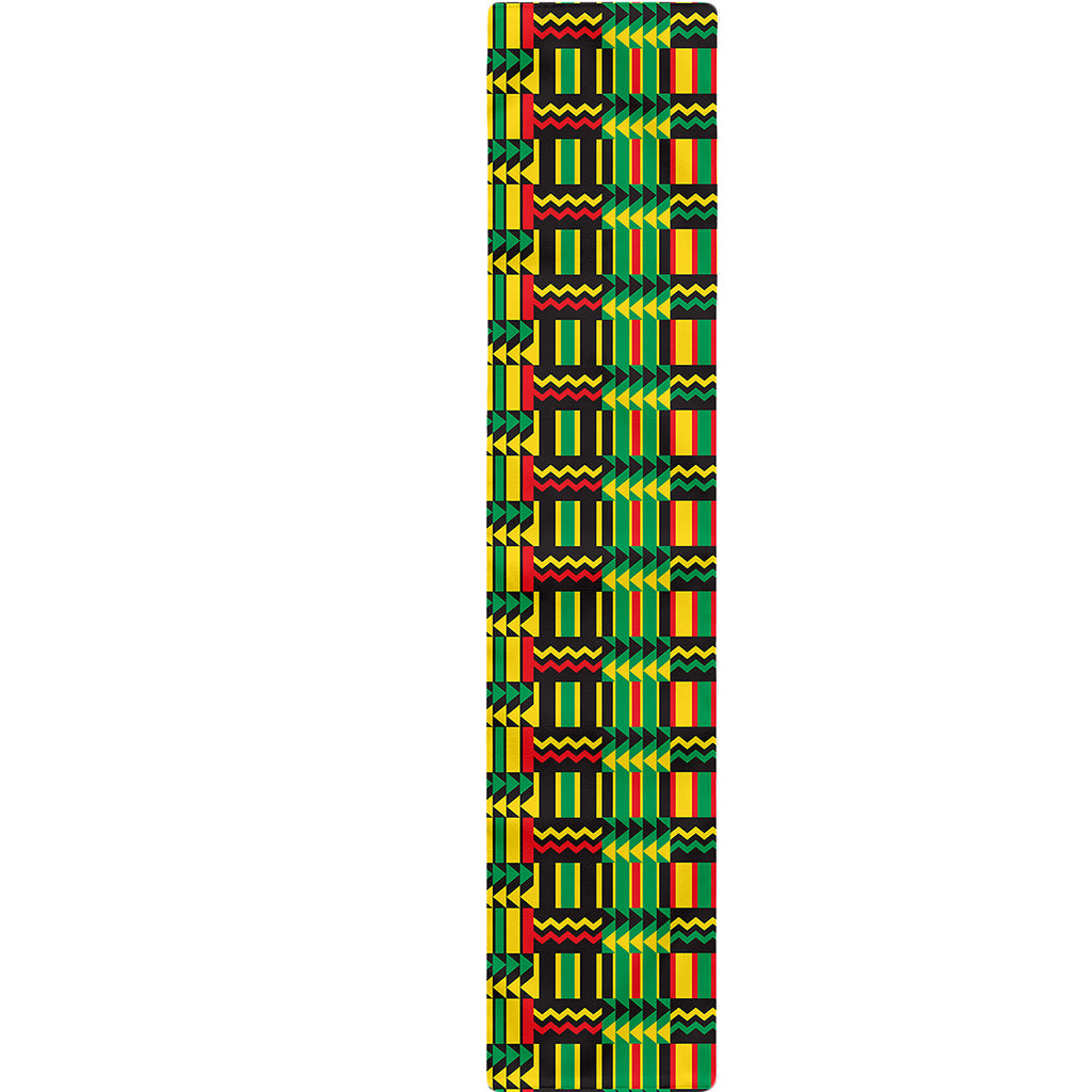 West African Kente Tribal Pattern Print Table Runner