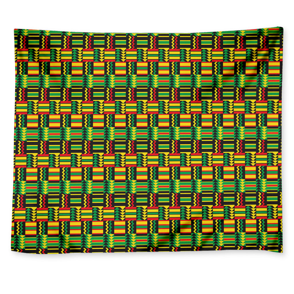 West African Kente Tribal Pattern Print Tapestry