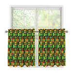 West African Kente Tribal Pattern Print Tier Curtains