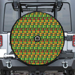 West African Kente Tribal Pattern Print Tire Cover With Camera Hole