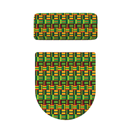 West African Kente Tribal Pattern Print Toilet Lid And Tank Cover Set