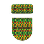 West African Kente Tribal Pattern Print Toilet Lid And Tank Cover Set