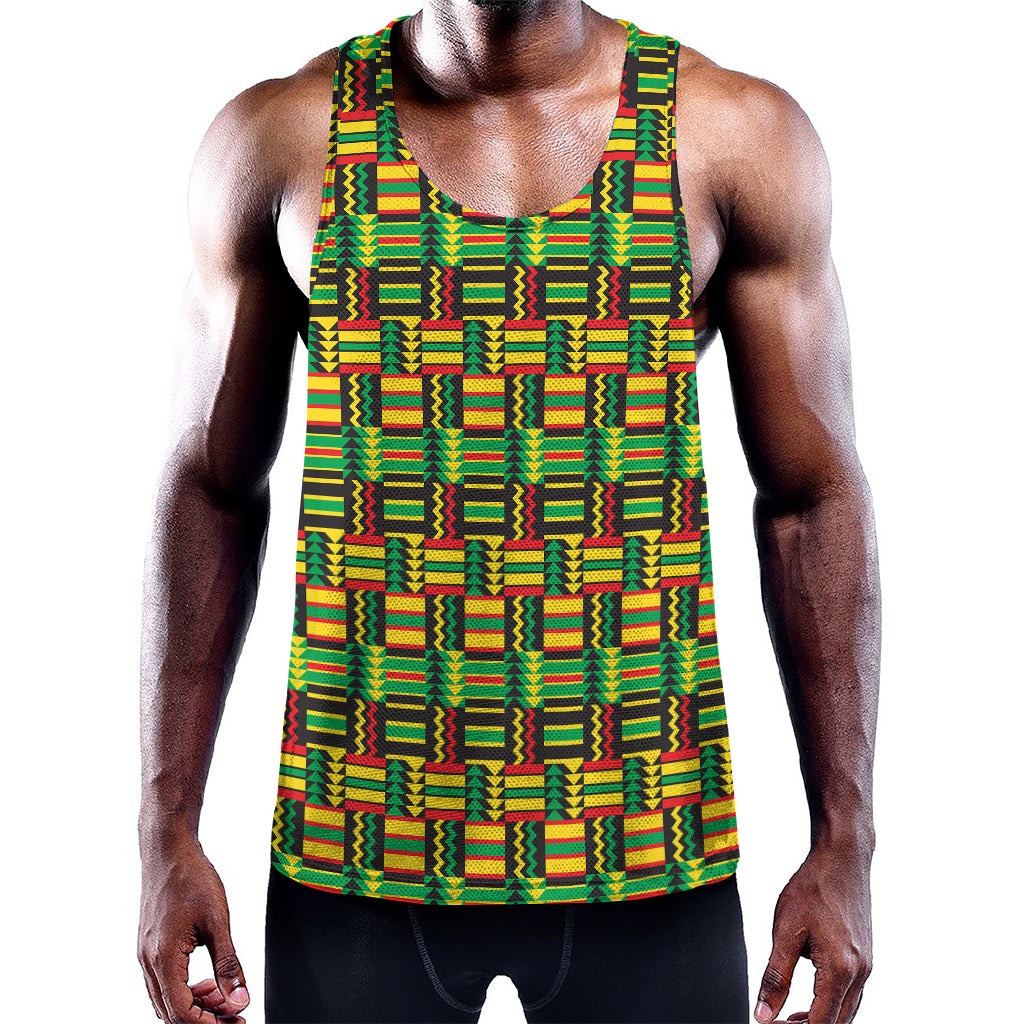 West African Kente Tribal Pattern Print Training Tank Top