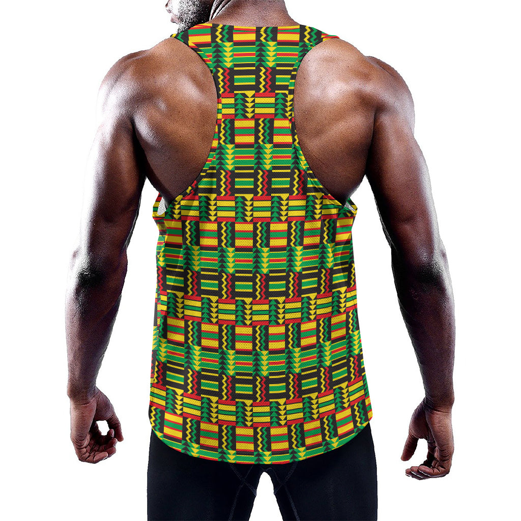 West African Kente Tribal Pattern Print Training Tank Top
