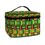 West African Kente Tribal Pattern Print Travel Makeup Bag